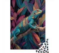 Lagarto Sitting on A Branch in The Jungle Rompecabezas Puzzle,38x26cm/1000pcsAdulto Juego EduGatoivo Decoración del Hogar