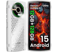 LAGENIO Panther2 Movil Irrompible Android 15, 12GB+128GB (TF 1TB) Movil Robusto, 6.7" HD+ 120Hz Móvil Indestructible, AI Cámara 16MP, 5150mAh, Face ID/Dual SIM/NFC/OTG/Gemini AI - Blanco