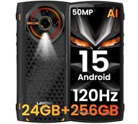 LAGENIO Panther2 Pro Movil Irrompible Android 15, 24GB+256GB/1TB Móvil Resistente, 6.7" HD+ 120Hz, Cámara 50MP+8MP Móvil Rugerizado Dual 4G, 5150mAh, Octa Core Smartphone/NFC/Face ID - Negro