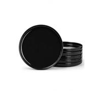 LaGlint Juego de 6 Platos de Cena Redondos de 26,67 cm en Vidrio Opal, Vajilla de Cocina, Apto para Microondas y Lavavajillas, Negro
