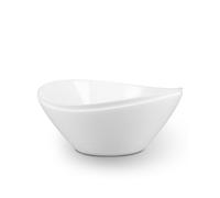 LaGlint Set de 2 Cuencos para Ensalada de Vidrio Ópalo, 1.95L (25.4cm) | Ligeros para Servir | Ideal para Ensalada y Fruta | Seguros para Microondas y Lavavajillas | Forma Ovalada, Blanco