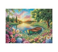 Lago Bosque Atardecer Puzzle 500 Piezas Juguete Educativo Tiempo Feliz Rompecabezas Impossible para Adultos Aliviar Estrés Decoración Hogar DIY Creativo 500 PCS
