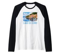 Lago como Italia Pincel Print Camiseta Manga Raglan