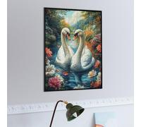 Lago de cisnes Blancos Puzzle 500 Piezas Desafío Intelectual Avanzado Animales de paisajes Naturales Rompecabezas para Adultos Obra De Arte Colorido DIY Creativo Decoración Hogar 500 PCS