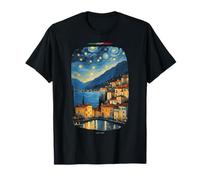 Lago de Como Italia Van Gogh viajes pintura estilo retro Camiseta
