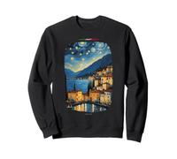 Lago de Como Italia Van Gogh viajes pintura estilo retro Sudadera