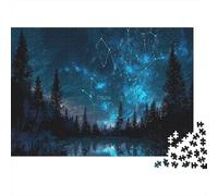 Lago de Constelaciones estelares Rompecabezas 52x38cm/1000pcs, - Juego Educativo para Familias, Antistrés Y Creativo, Regalo De Decoración para El Hogar