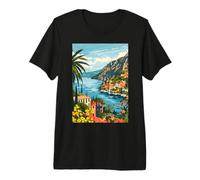 Lago de Garda Italia Arte Minimalista Camiseta Premium