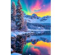 Lago de la Montaña Nevada - Puzle de 120 Piezas - Rompecabezas DIY Pintura, Entretenimiento Creativo, para Adultos Mayores de 14 años Decoración del Hogar