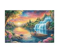 Lago del Bosque al Atardecer Puzzle 1000 Piezas Cartón Grueso para Adultos Y Adolescentes Ocio Doméstico Terapia Relajación Mejor Valorado Idea De Regalo 1000 PCS