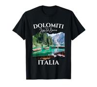 Lago Di Braies Dolomitas Italia Barcos de Recuerdo en el Lago Mujeres Camiseta