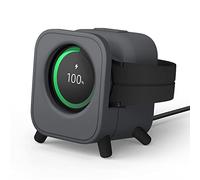 Lago GWT5 Soporte de Carga Compatible con Samsung Galaxy Watch 8, 8 Classic, 7, 6 Series, and 5 Series, Diseño de Altavoz Clásico, Modo Nocturno [Cable de Carga No Incluido] (Gris Oscuro)