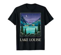 Lago Louise Canadá Vintage Retro Mountain Lake Travel Art Camiseta