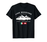 Lago Mayor Italia Suiza Lago Montañas Bandera Italiana Camiseta