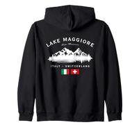 Lago Mayor Italia Suiza Lago Montañas Bandera Italiana Sudadera con Capucha