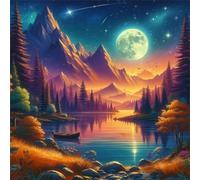 Lago Montaña Luna Puzzle 200 Piezas Rompecabezas para Adultos 200 Piezas Juego de desafiante Rompecabezas Familiar Regalo Adulto
