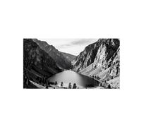 Lago Montaña No.4 Blanco Negro Paisaje Cuadros Salon 50x100cm Sin Marco