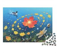 Lago Puzzle De 1000 Piezas Maple Leaves in The Lago Rompecabezas para Adultos De 1000 Piezas Decoracion Entretenimiento Creativo 1000pcs (75x50cm)