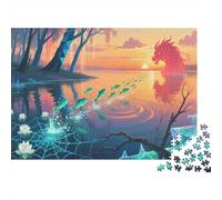 Lago Puzzle De 1000 Piezas The Lago Under The Sunset Rompecabezas para Adultos De Madera para Adultos Pintura Regalo 1000pcs (75x50cm)