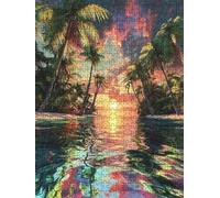 Lago Sunset Puzzle 6000 Piezas, Rompecabezas Adultos Puzzle, Desafiante Puzzles de Decoración Juego de, Entretenimiento Juego Educativo para Toda la Familia, para Regalo Decoración DX0YL7-789
