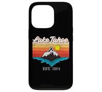 Lago Tahoe Montaña Río Retro Atardecer USA Lake Tahoe Carcasa para iPhone 13 Pro
