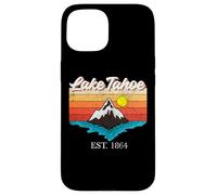 Lago Tahoe Montaña Río Retro Atardecer USA Lake Tahoe Carcasa para iPhone 15