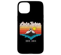 Lago Tahoe Montaña Río Retro Atardecer USA Lake Tahoe Carcasa para iPhone 15 Plus