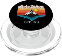 Lago Tahoe Montaña Río Retro Atardecer USA Lake Tahoe PopSockets PopGrip para MagSafe