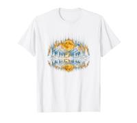 Lago Vida Montaña Iluminada por La Luna Desierto Ciervo Reflexión Natur Camiseta