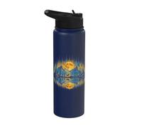 Lago Vida Montaña Iluminada Por La Luna Desierto Ciervo Reflexión Natur Stainless Steel Insulated Water Bottle