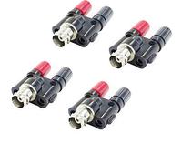 Lagogia 4 mm BNC hembra a 2 x 4 mm doble banana hembra coaxial RF adaptador de poste de encuadernación, paquete de 4