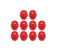 Lagomloot 10 aisladores de barra colectora rojos SM-35 M8, espaciador de poliéster BMC de alta resistencia para armario de distribución de energía, soporte de barra de cobre de instalación rápida