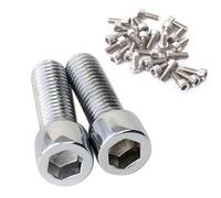 Lagomloot 40 tornillos de acero inoxidable, M5 x 12 mm, pernos para jaula de botella de agua para piezas de bicicleta, color plateado