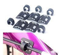 Lagomloot 5 abrazaderas de guía de cable de bicicleta, base de aluminio, hebillas en forma de C para líneas de freno y cambio, organizador de tubos de marco de asiento fijo para bicicletas plegables