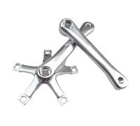 Lagomloot Bielas de bicicleta de aleación de aluminio, 165 mm de longitud para BCD 130 mm, soporte inferior de agujero cuadrado, par plateado para plato individual o doble