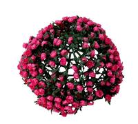 Lagomloot Bola de rosas artificiales, decoración colgante para boda, fiesta de cumpleaños, hogar, cesta de jardín de plástico estable, 24 cm