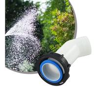 Lagomloot Boquilla de drenaje de tanque IBC de 2 pulgadas, manguera extendida con ajuste de válvula para barril de agua de 1000 L, tapa negra y tuerca de rosca blanca incluida