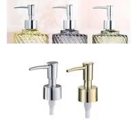 Lagomloot Cabezal de loción de plástico, dispensador de 28/400 hilos con tubo de 11 cm para champú y gel de ducha, dorado