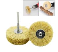 Lagomloot Cepillo de rueda de filamento de sisal, cabezal de pulido de 80 mm para tallado de madera, metal, piedra, vástago de 6 mm, herramienta de pulido de carpintería