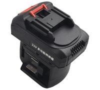 Lagomloot Convertidor de batería de 2 pulgadas, adaptador de doble ranura para taladro de impacto, llave eléctrica, luz de trabajo, soporte de carga externa