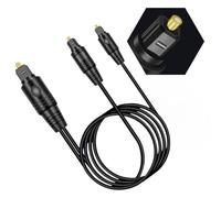 Lagomloot Divisor de audio óptico digital, entrada a 2 salidas para convertidor Toslink para cine en casa, PS4, Xbox, barra de sonido, soporta PCM y sonido envolvente