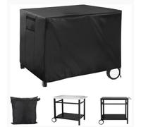 Lagomloot Funda para carrito de comedor, 210D Oxford impermeable, protector de mesa para exteriores con correas de hebilla, compatible con mesas de trabajo Royal Gourmet de doble estante