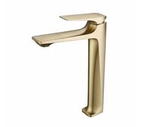 Lagomloot Grifo de baño de aleación de cobre, mezclador de lavabo de una sola manija con válvula de disco de porcelana y boquilla en ángulo de 15°, flujo de burbujas suave para fregadero