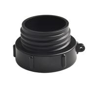 Lagomloot IBC - Adaptador de rosca fina, 2 pulgadas para rosca gruesa BSP a S60x6 para tanque de contenedores IBC, sello resistente al ácido PP negro