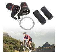 Lagomloot Juego de cambio de cambio de bicicleta, control de velocidad de manillar de 22 mm con cable delantero y trasero para bicicleta de montaña y carretera, par negro