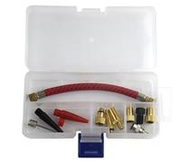 Lagomloot Kit adaptador de manguera de aire, juego de 11 boquillas de metal para neumáticos de coche y pelotas deportivas, incluye tubo de 13 cm con varios conectores