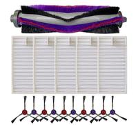 Lagomloot Kit de filtro de cepillo lateral de rodillo principal de repuesto, compatible con Midea M9 para Eureka E20 Plus VCR Plus NERE10s para Obode A8 para ETA Aurum PRO, piezas de limpieza de