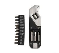 Lagomloot Llave ajustable compacta herramienta de bolsillo con llave Torx y puntas cruzadas para reparación de automóviles, herramienta de supervivencia de 11,6 cm