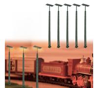 Lagomloot Luces de ferrocarril modelo H0, 5 unidades, lámpara de señal de mástil de celosía para diseños de trenes, kit LED de metal con resistencias 3V-16V compatible con escenario de diorama