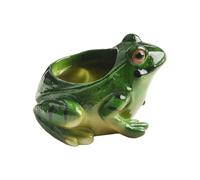 Lagomloot Maceta de resina para suculentas, flor verde realista con agujero de drenaje para decoración de interiores y exteriores, jardín, patio, escritorio, 11,3 x 7,5 cm